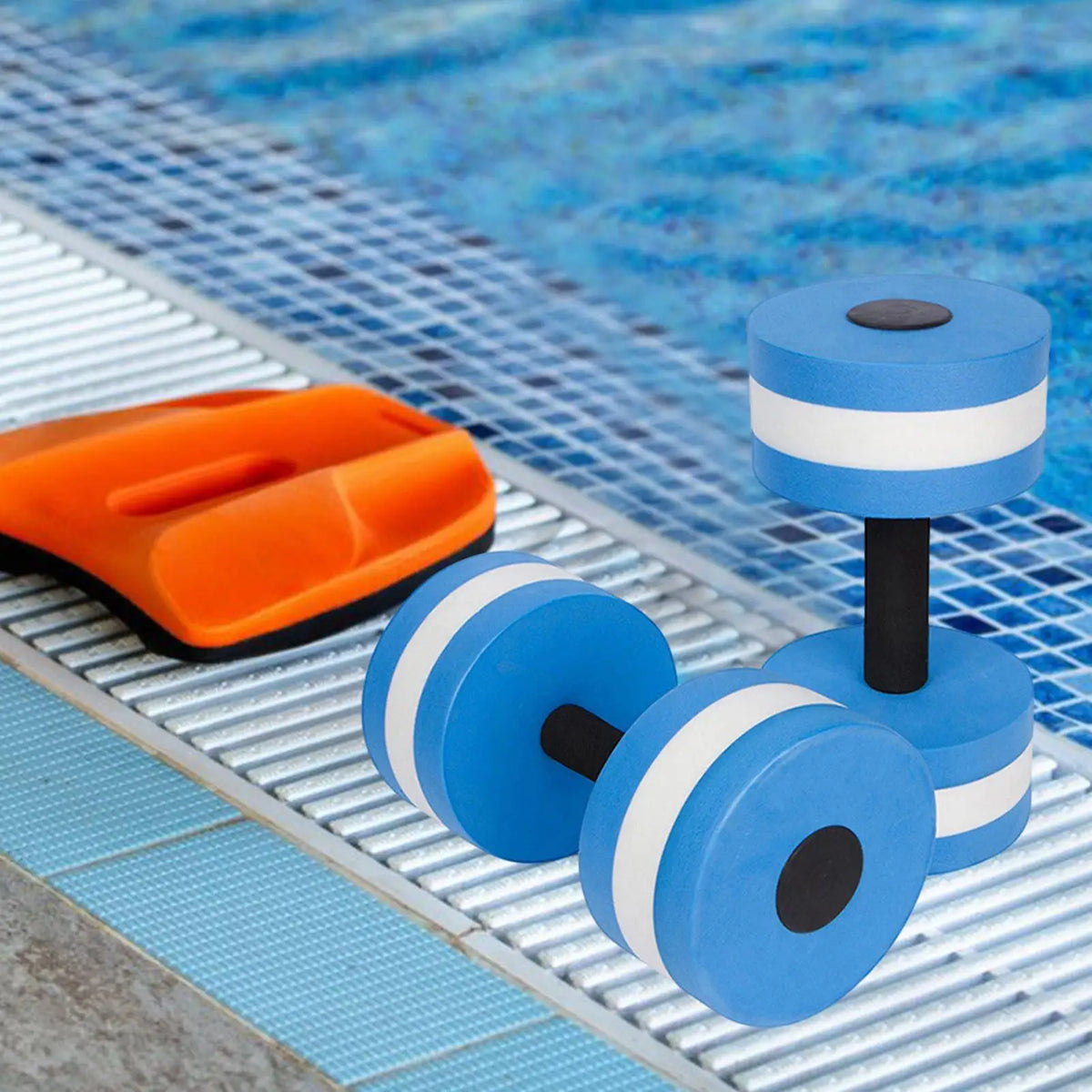 2pcs EVA Water Foam Floating Dumbbell Swimming Pool Water Weight Aerobics Automatic Float Aquatic Barbell Swim Fitness Dumbbell