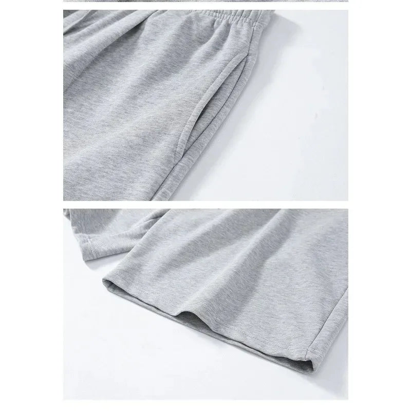 Comfortable cotton shorts men's casual micro-elastic elastic belt drawstring shorts fitness training comfortable and fashionable