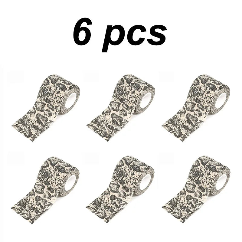 1/2/6 pcs Animal Printed Self Adhesive Tattoo Elastic Bandage 4.5m Sports Wrap Tape for Finger Joint Knee First Aid Kit Pet Tape