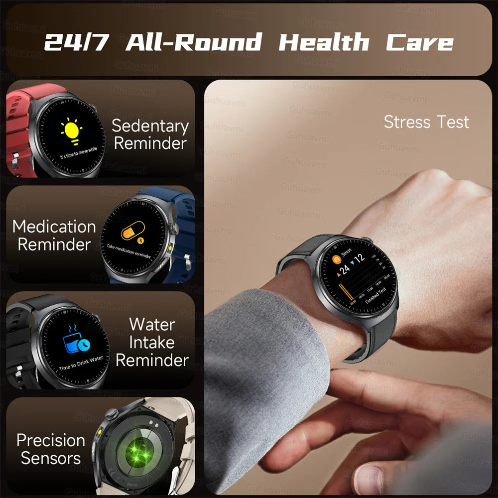 New Accurate ECG Smart Watch Heart Health Analysis Blood oxygen Pressure BT call ECG Smart Watches For Men Women protective film