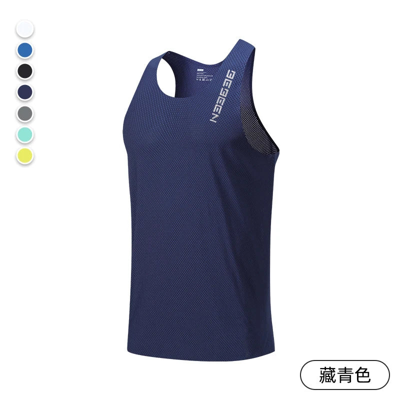 NEW Adult Men Running Outdoor Shirts Tight Gym Tank Top Fitness Marathon T-shirts Sport Exercise Basketball Vest Clothes
