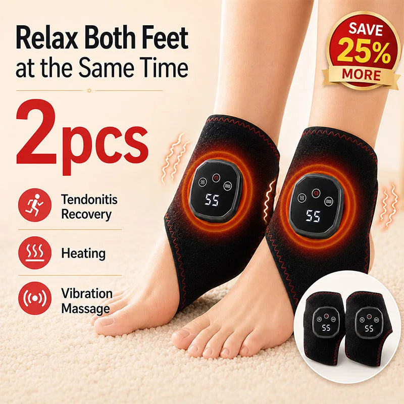 Electric Ankle Massager with Heating and Vibration Wireless Foot Ankle Massager