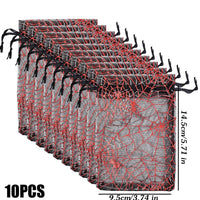 10/100pcs Halloween Candy Gift Bag Mesh Drawstring Spider Web Printing Storage Pouch Home Festival Party DIY Horror Decor Bag