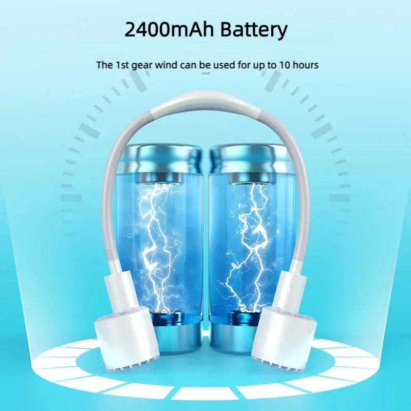 2026 Summer NEW Lightweight Neck Air Cooling Fan USB Rechargeable Outdoor Travel Sport Portable Wearable Mini Hanging Neck Fan