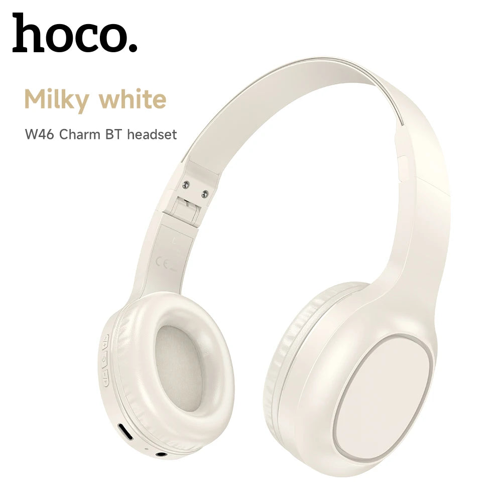 HOCO W46 Wireless Bluetooth Headphone 40MM Speakers Music Earphone For Sports Gaming Foldable Design Portable Over-ear Headset