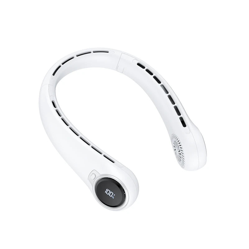 Lenovo Portable Neck Fan Bladeless USB Rechargeable Silent Cooling Fan Hands Free Wearable Long Battery Life Mini Travel Fan