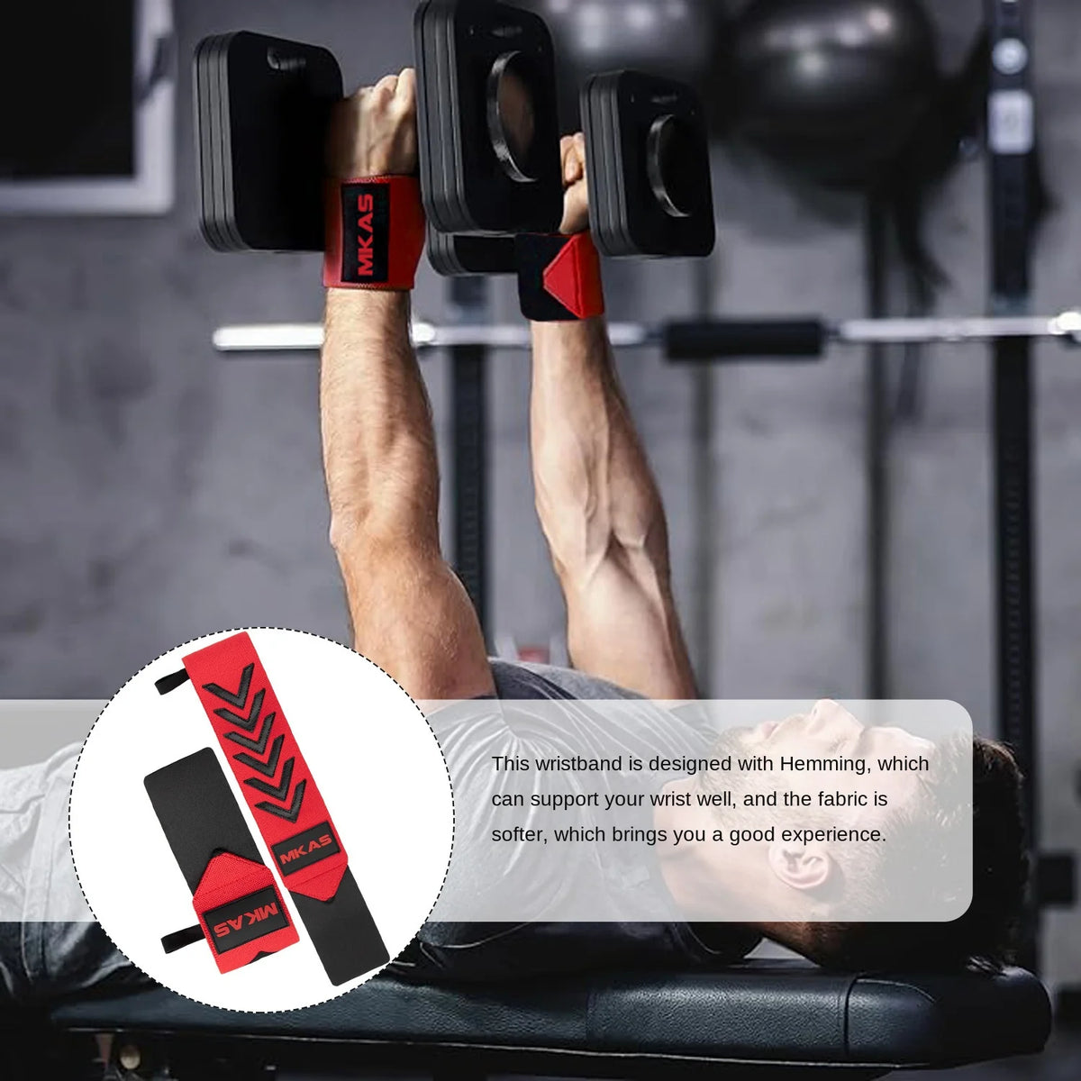 2PCS Wristband Wrist Support Brace Straps Extra Strength Weight Lifting Wrist Wraps Bandage Fitness Protective Equipment