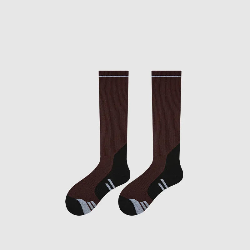 Women's Summer Autumn Thin Mid-Calf Compression Socks Anti-Slip Breathable Seamless for Yoga Running Fitness Hiking for Lady