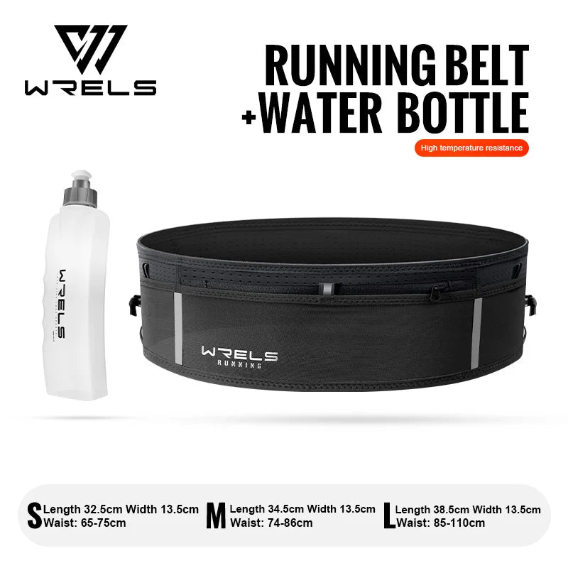 WRELS Waist Bag Invisible Elastic Running Belt Multi-Function Fanny Pack Waterproof Close-Fitting Marathon Waist Belt Bag