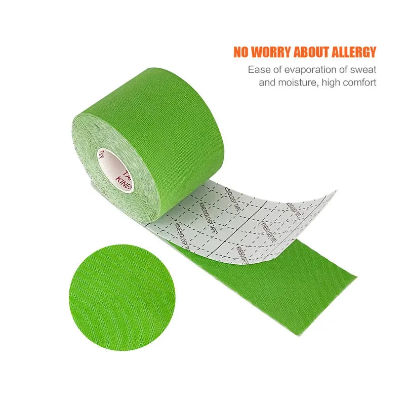 5pcs 5cm tape kinesio tape grip tape Athletic Recovery Elastic Kneepad Muscle Pain Relief Knee Pads Support Bandage Fitness