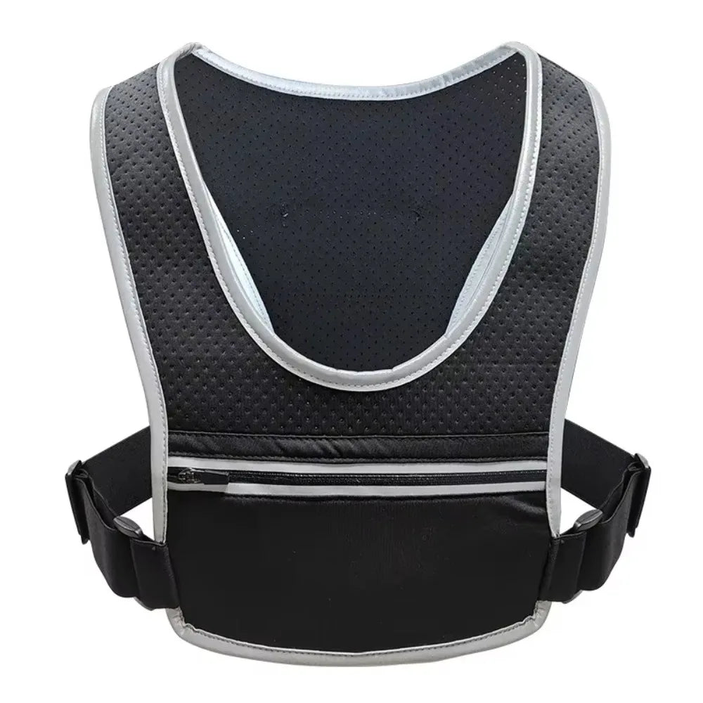 Jogging Hiking Running Chest Bags Zipper Pocket Adjustable Strap Reflective Running Vest Key Pocket Phone Holder