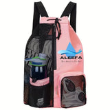 45L Swim Mesh Backpack with Wet Pocket - Leakproof Zip, Fast Dry Ideal for Swimming/Beach/Camping/Gym, Separate Dry&Wet