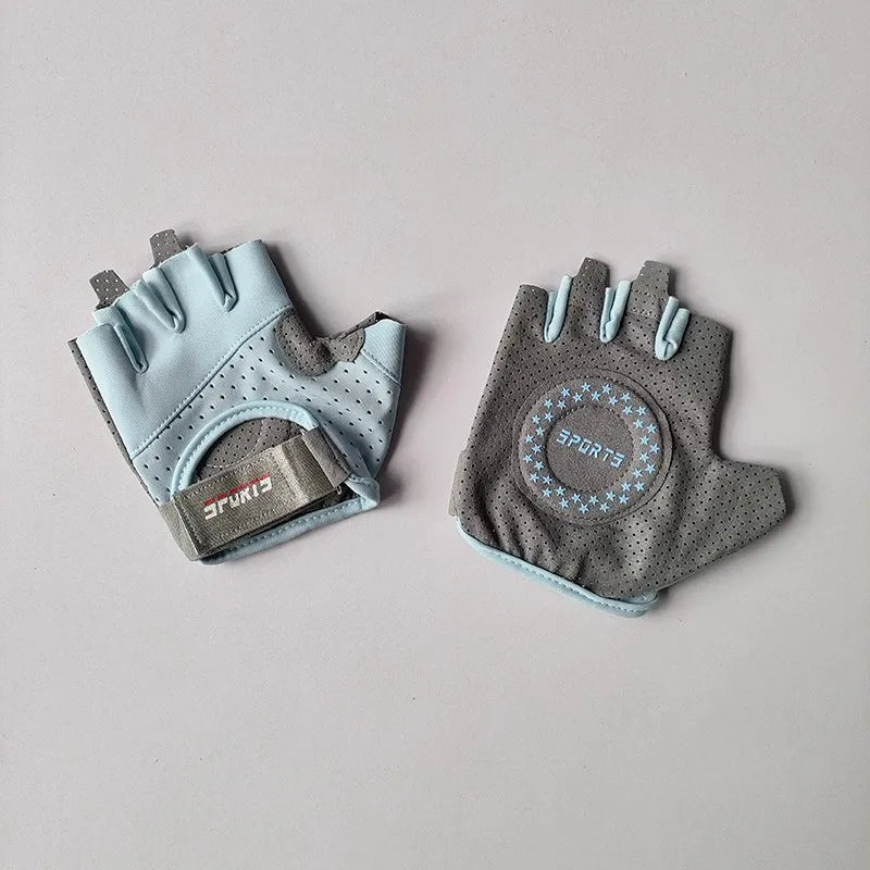 Women's Anti-Slip Fitness Exercise Half Finger Gloves Wear-Resistant Yoga Spinning Bike Sports Training Gloves