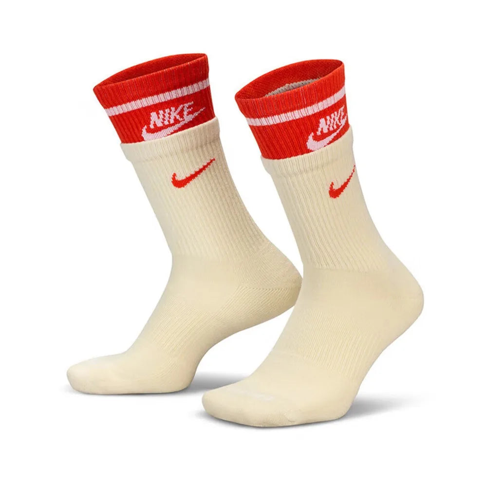 Nike Men's and Women's Sports Socks, 3-Pack  Basketball Socks: Durable, Soft, Moisture-Wicking Cotton Socks SX5545-100