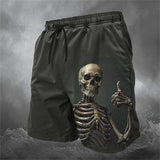 Fashion Horror Skull Pattern Beach Shorts For Men Fashion Summer 3D Printed Swim Trunks Loose Streetwear Hip Hop Short Pants
