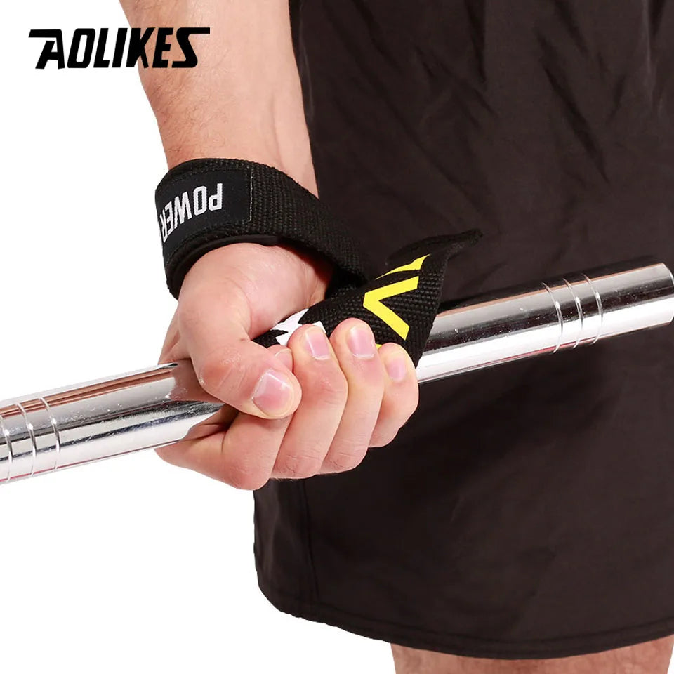 AOLIKES 1 Pair Antislip Weight Lifting Straps Deadlift Straps for Heavylifting Bodybuilding and Powerlifting Wrist Support