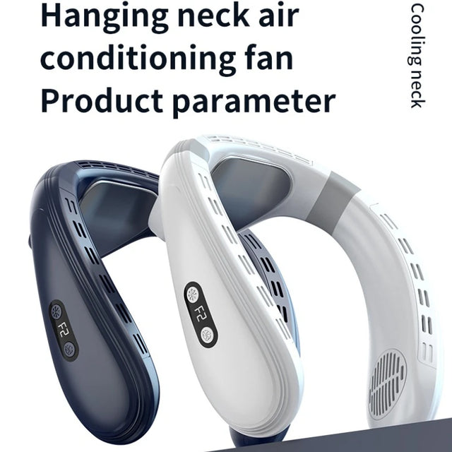 720 Degree Cooling Neck Hanging Fan Rechargeable Semiconductor Cooling Bladeless Mute Fan Portable Wearable Summer Air Cooler