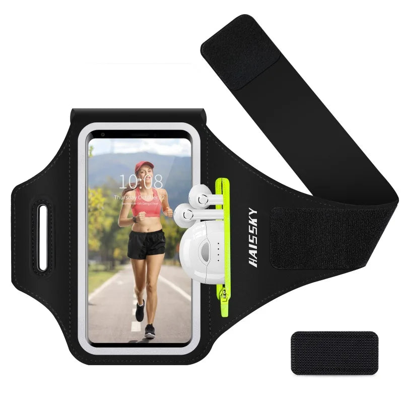 Haissky Zipper Running Bags For iPhone 17 16 5 14 13 Pro Max Air Plus 16E Samsung Xiaomi Men Women Outdoor Sports Armband Holder