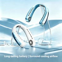 Lenovo USB Rechargeable Bladeless Neck Fan Digital Display Turbo High Speed Portable Hiking Outdoor Wearable Hands-Free