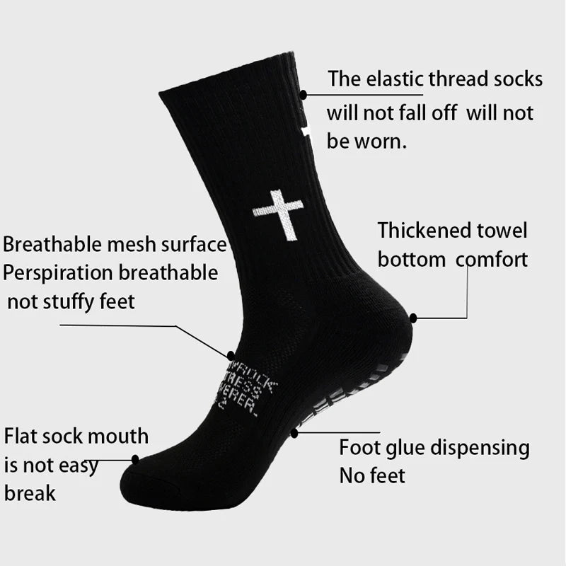 6 Pairs New Men Women Sports Football Socks Tube Wear-resistant Non-slip Outdoor Sports Cycling Socks Soccer Basketball Socks