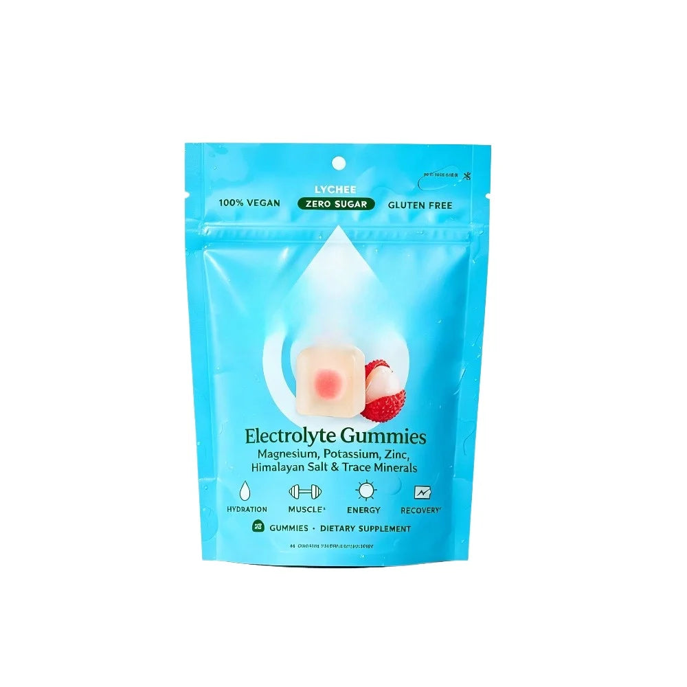 Electrolyte Gummies 100% Vegan, Zero Sugar, Gluten Free, with Magnesium Potassium Zinc and Vitamin C, 42 Gummies