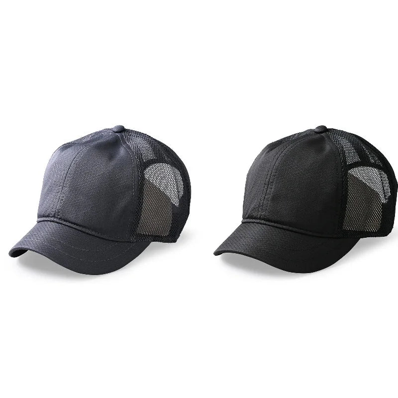 Short Bill Baseball Caps for Men Women Plus Size Big Head Mesh Summer Breathable Short Brim Trucker Hat Running 56-60cm 60-65cm