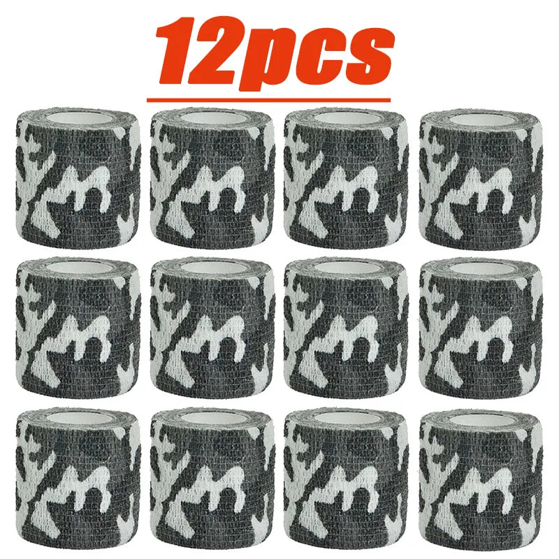 6/12/24/48Pcs Black and white Camouflage Elastic Wrap Tape Self Adhesive Sports Protector Ankle Knee Finger Arm Bandage