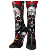 Cross Skull Fashion Men's Socks Harajuku Retro Style Crazy Street Hip Hop Happy Socks Novelty Funny Crew Socks Casual Party Gift