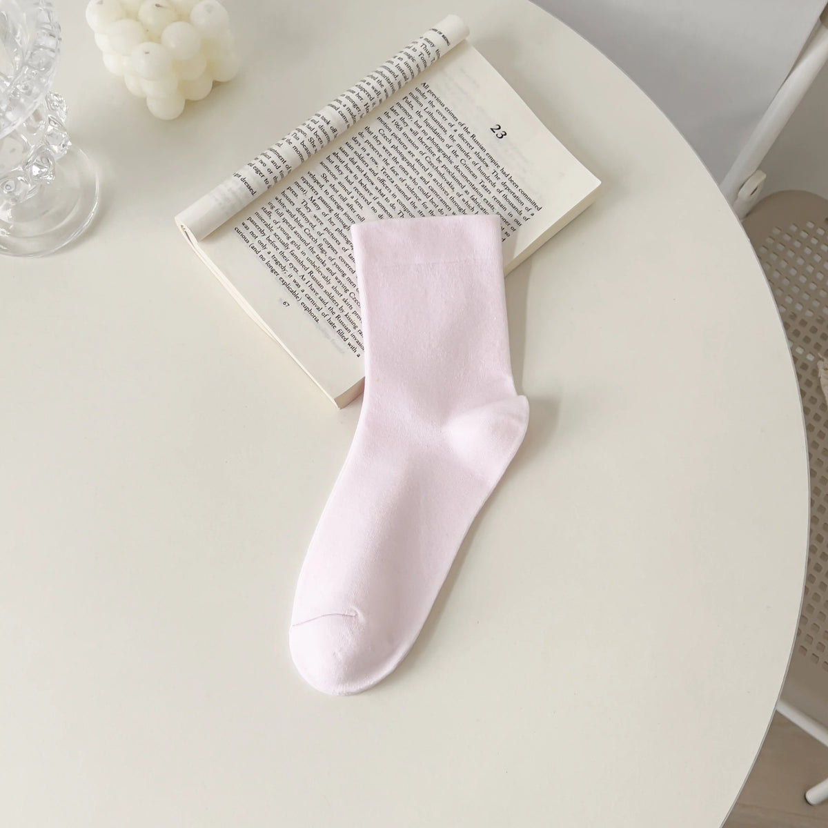 Pure Cotton Seamless Women's Mid-Calf Socks, Spring/Autumn Loose Fit Postpartum Socks