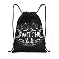 Custom Raven Rage Drawstring Backpack Sports Gym Bag for Women Men Halloween Witch Gothic Scary Crow Training Sackpack