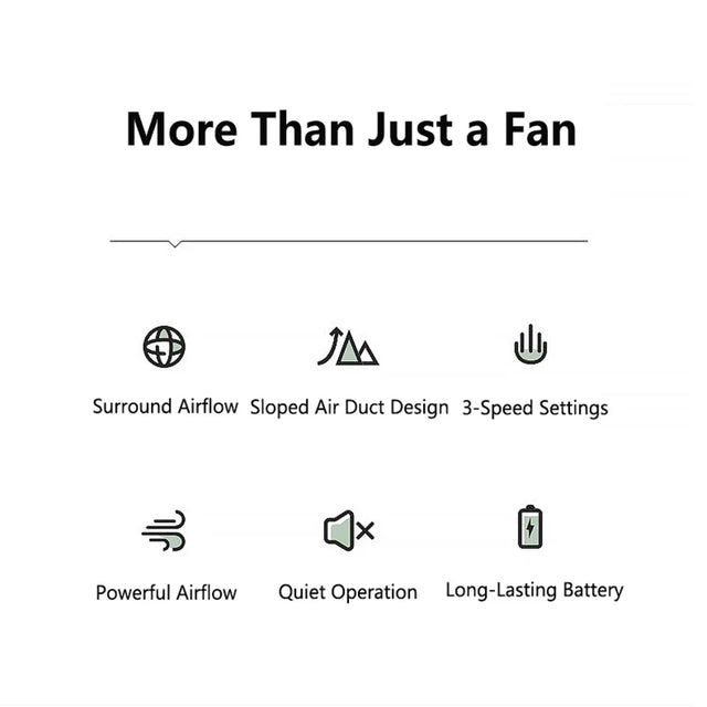 Lenovo Portable Neck Fan Bladeless USB Rechargeable Hands Free Wearable Mini Personal Cooling Fan 3 Speeds Outdoor Travel
