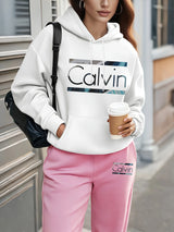 Letter Printed Women's Tracksuit Quality Two Piece Set for Women Fashion Jogging Sweatshirt Suit Drawstring Sports Daily Hooded