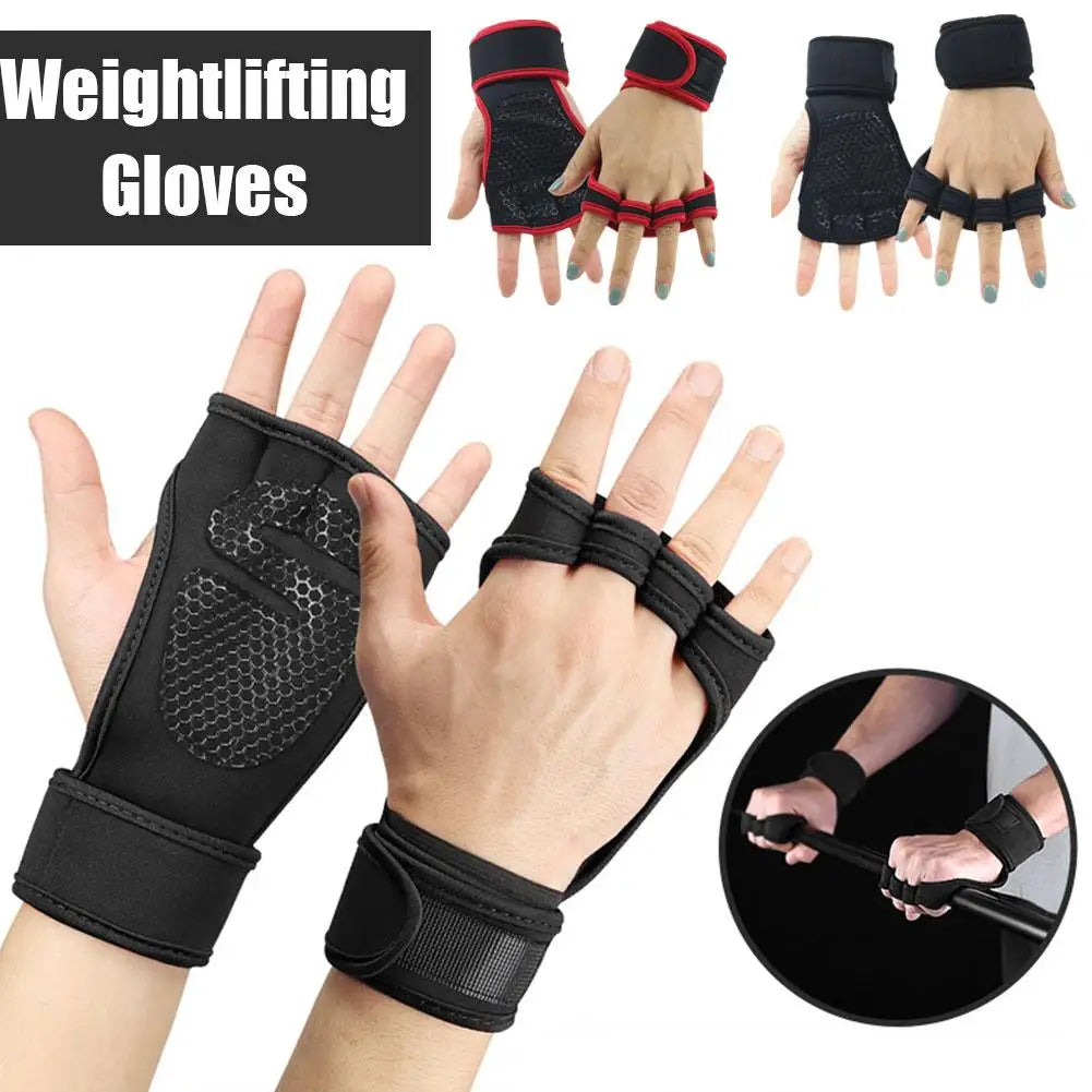 Half Finger Weight Training Gloves Men Women Fitness Wrist Palm Protector Gloves Training Dumbbells Anti-Callus Anti Slip Gloves