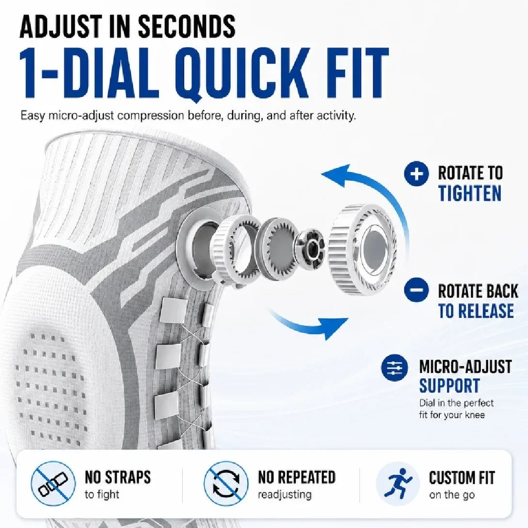 Smart Knob Knee Brace Patella Gel Pad Lateral Stabilizer Compression Support Joint Pain Relief Recovery Home Gym Wear Single