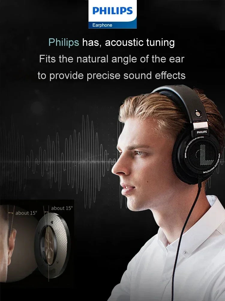 Philips SHP9500 Headphone Professional HiFi Gaming Earphones No Delay Wired for Computer PC Laptop Esports 3.5mm 6.3mm Headset
