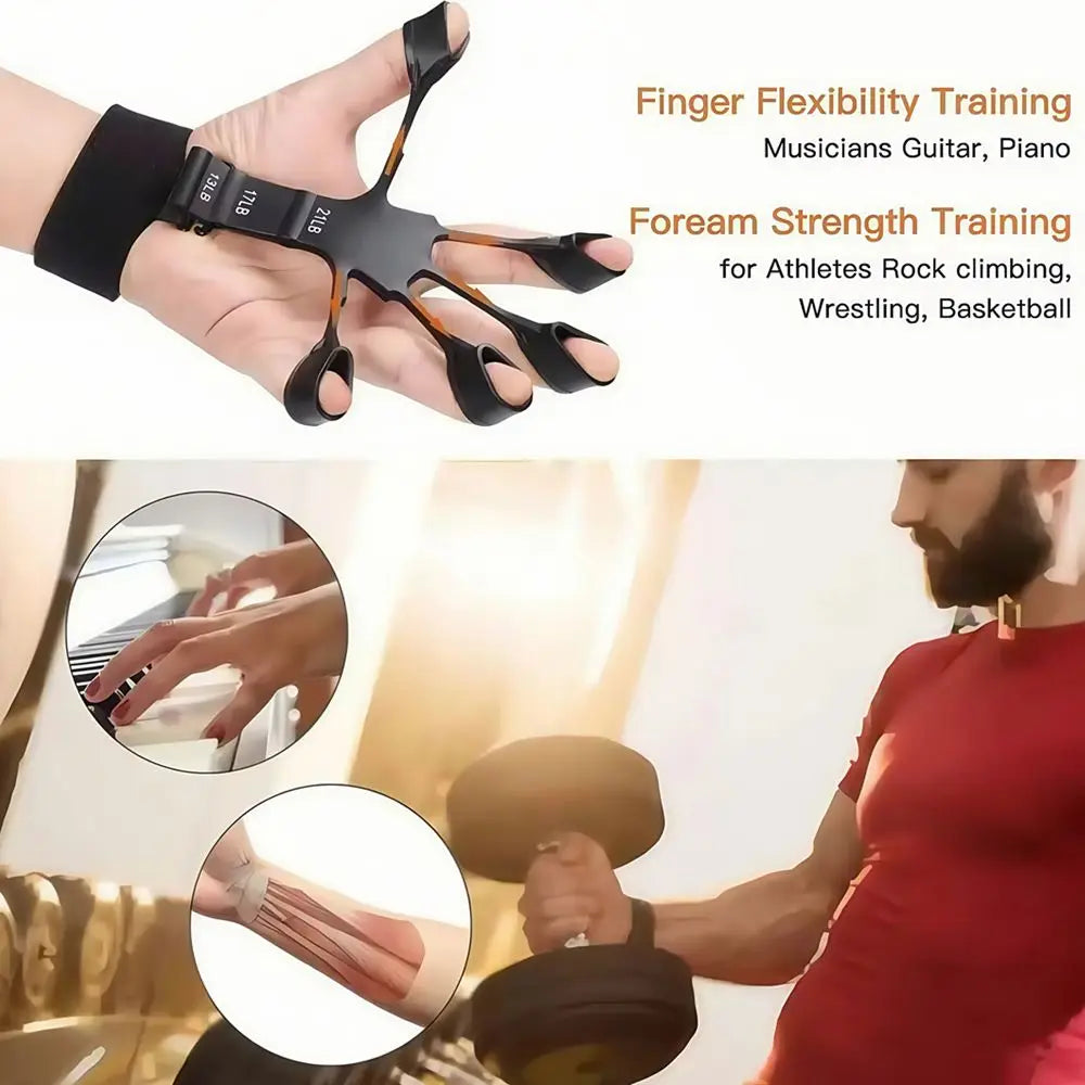 Grip Strength Trainer Forearm Strengthener Finger Stretcher Finger Exerciser Hand Gripper Strength Ring & Stress Ball