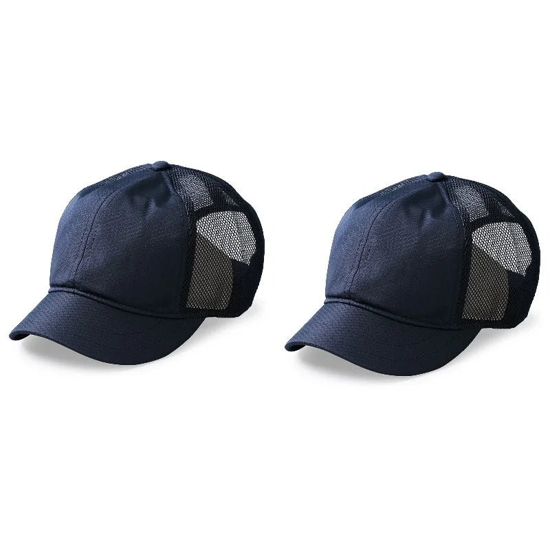 Short Bill Baseball Caps for Men Women Plus Size Big Head Mesh Summer Breathable Short Brim Trucker Hat Running 56-60cm 60-65cm