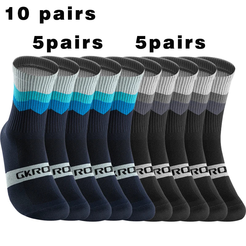 GKRQ 10 pairs  Professional Cycling Socks Breathable Road Bicycle Socks Men Women Outdoor Sports Racing e Compression Cycling Fo