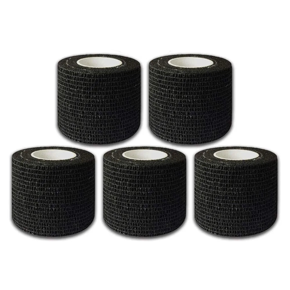 48/24/3PCS Black Tattoo Grip Cover Wraps Self-Adhesive Elastic Bandage Tape Breathable Strong Sports Tape Athletic Bandage Rolls
