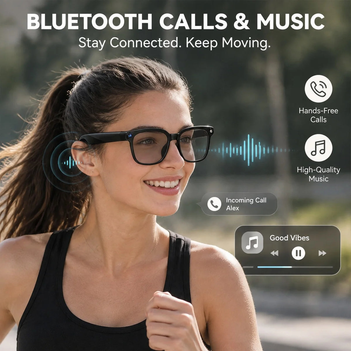 TOP1 Smart Glasses with Camera 13MP HD Video Live Streaming&Photo Capture Recording Glasses With ChatGPT Translation Men Women