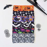 Halloween Headband  Stretchy Wide Sports Hairband Skull Pumpkin Bat Print Head Wrap Halloween Party Cosplay Hair Accessories