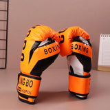 Kids 6oz Professional Boxing Training Sparring Gloves PU Leather Kids Breathable Muay Thai Punching Karate Training Gloves