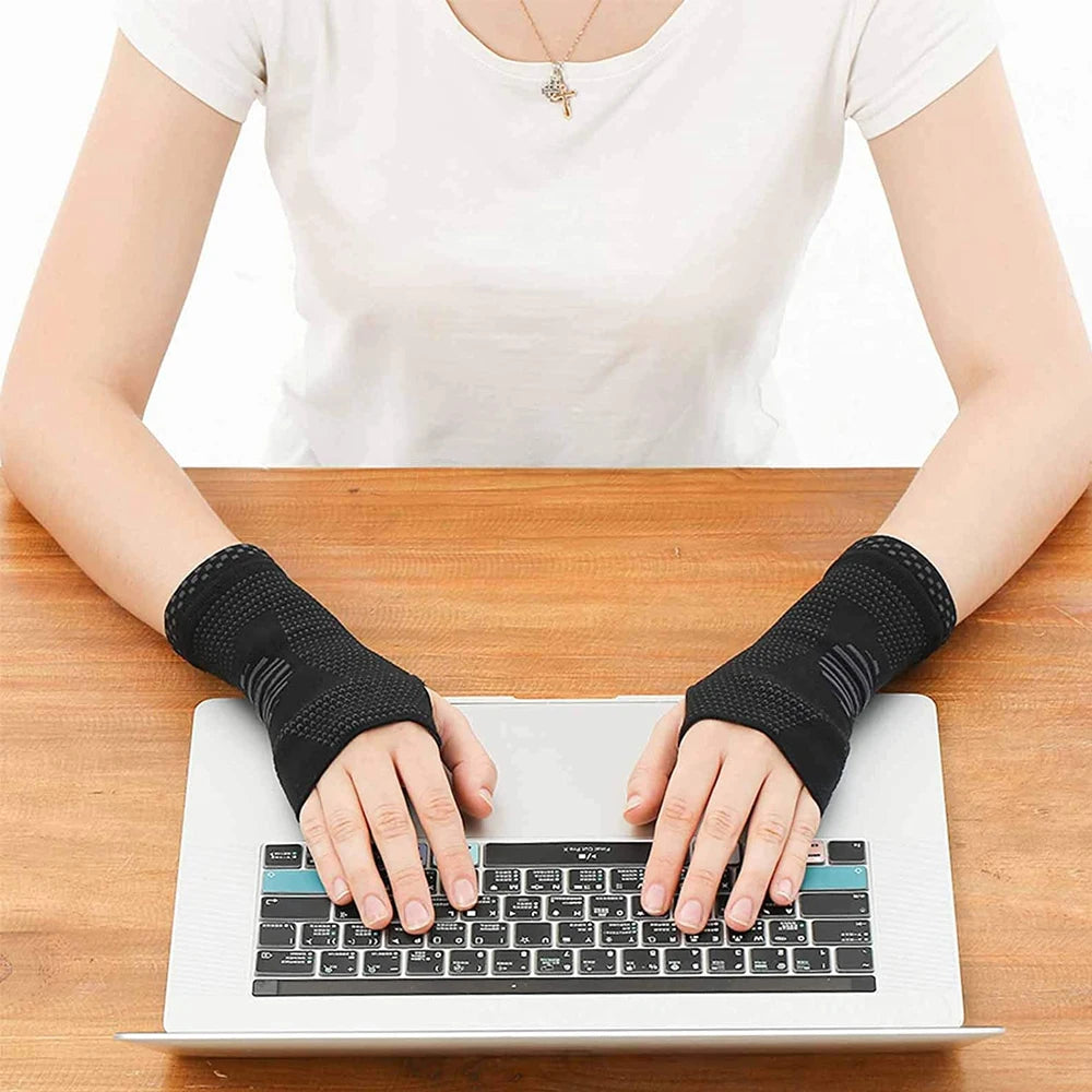 2Pcs Wrist Support Sleeve,Compression Gloves Carpal Tunnel for Women Men,Hand Brace Wrist Support Sleeves Tendonitis Pain Relief
