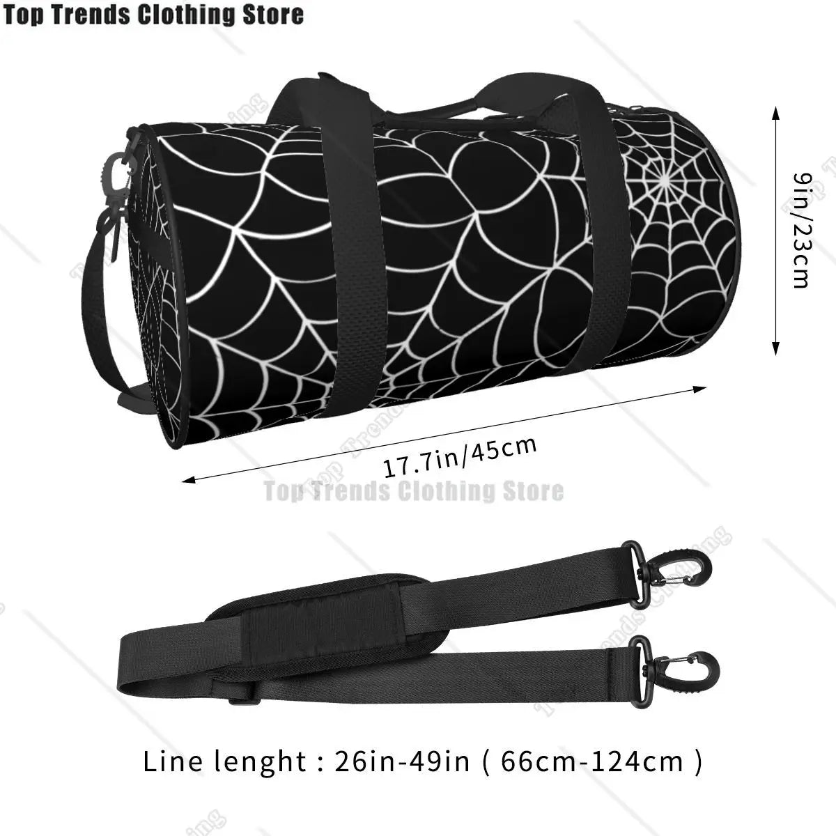 Halloween Spiderweb Sport Bags Scary Spooky with Shoes Gym Bag Oxford Men Women Design Handbag Swimming Cute Fitness Bag