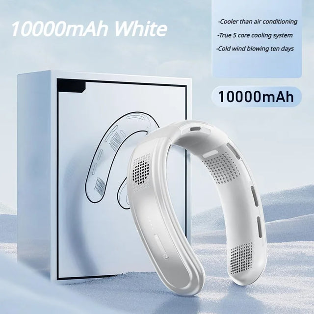 New Portable Neck Fan Rechargeable Mini Neck Cooler 3 Speeds Cooling Wind 10000mAh Electric Ventilador for Home Camping Outdoor
