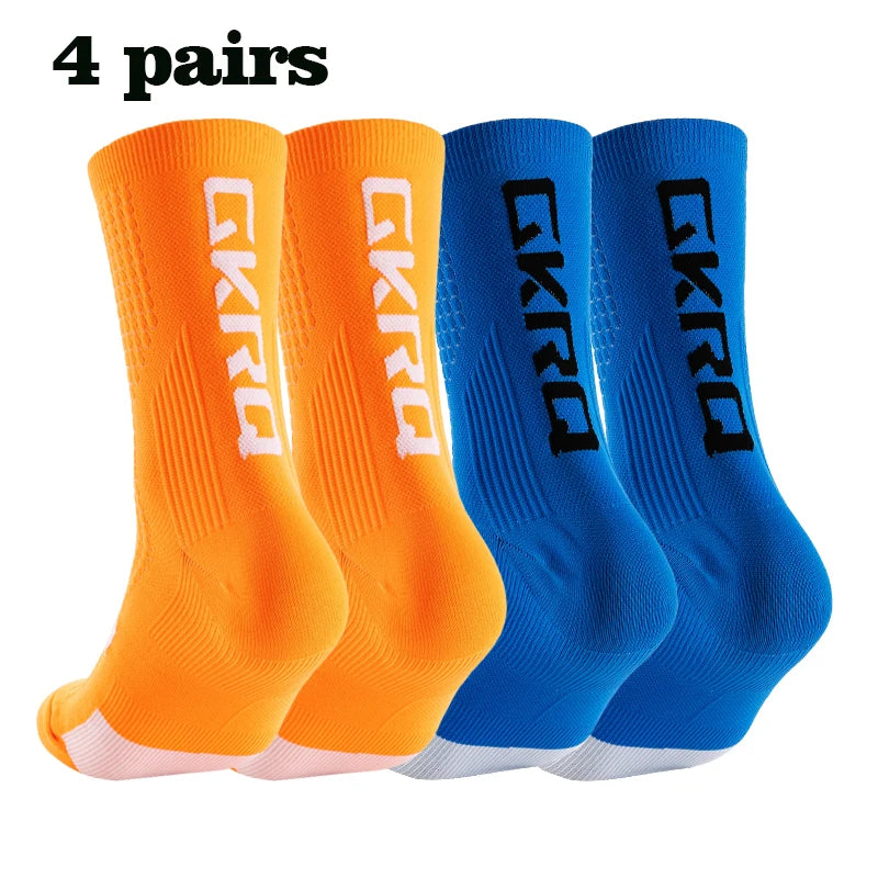 GKRQ 4pairs 2023 New Cycling Socks Bike Nurse Compression Road Bike Running Mtb Knee-high White Sports Funny Brand Black
