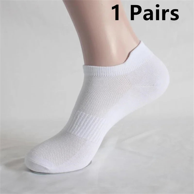 1-10 Pair Ankle Socks Womens and Mens Couple Student Cotton Ear New Plus Size Mesh Athletic Sports Running Solid Color Boat Sock