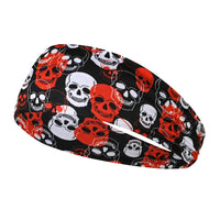 Elastic skull print sports headband, sweat-absorbent sports headband, unisex non-slip fitness headband, cycling street headband