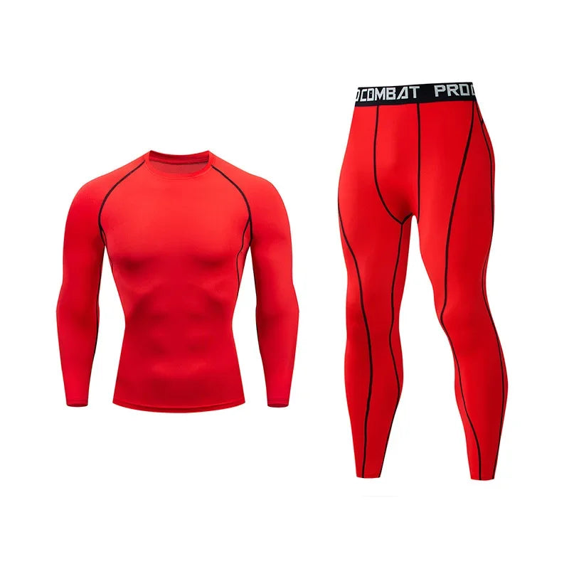 Men's Running Set Gym Jogging Thermo underwear xxxxl Second skin Compression Fitness MMA rashgard Male Quick dry Track suit