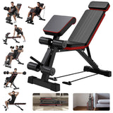 7-Level Foldable Weight Bench Fitness Workout Adjustable Extended Headrest Leg Extension Dumbbell Bench Incline for Full Body